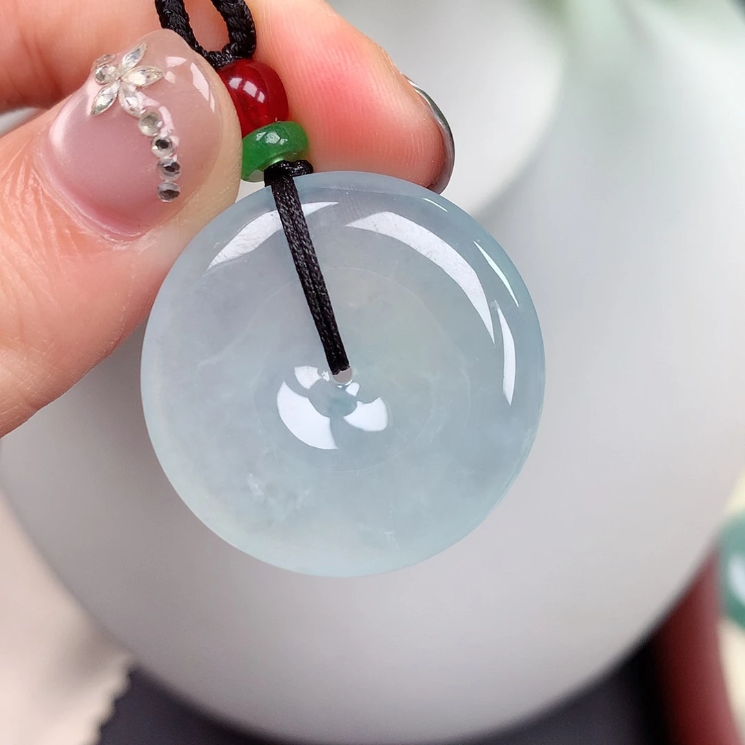 翡翠未镶嵌颈饰平安扣 29-5.8mm