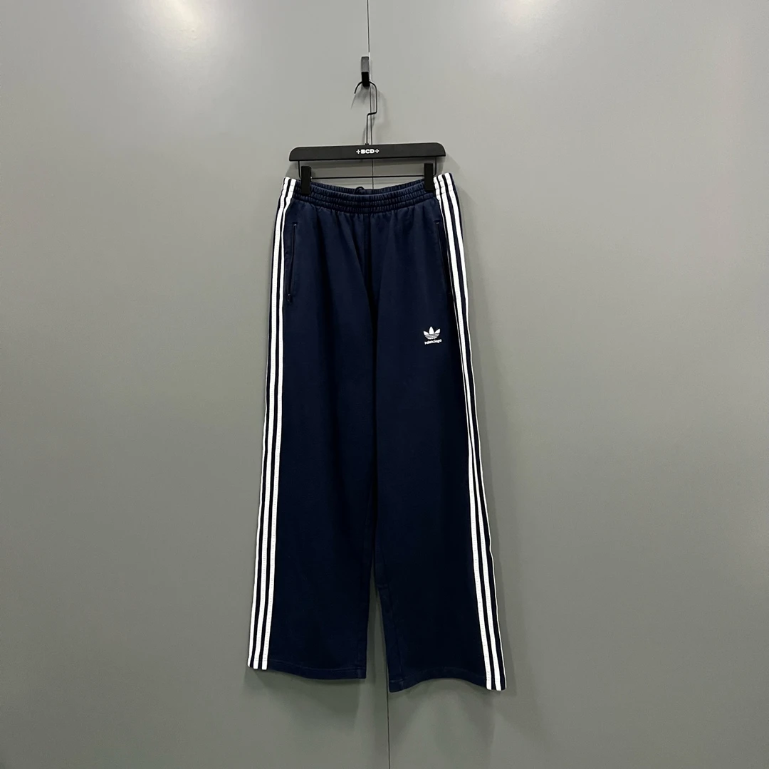 99新 Balenciaga/巴黎世家 h822 侧边条纹刺绣长裤 L码 010446