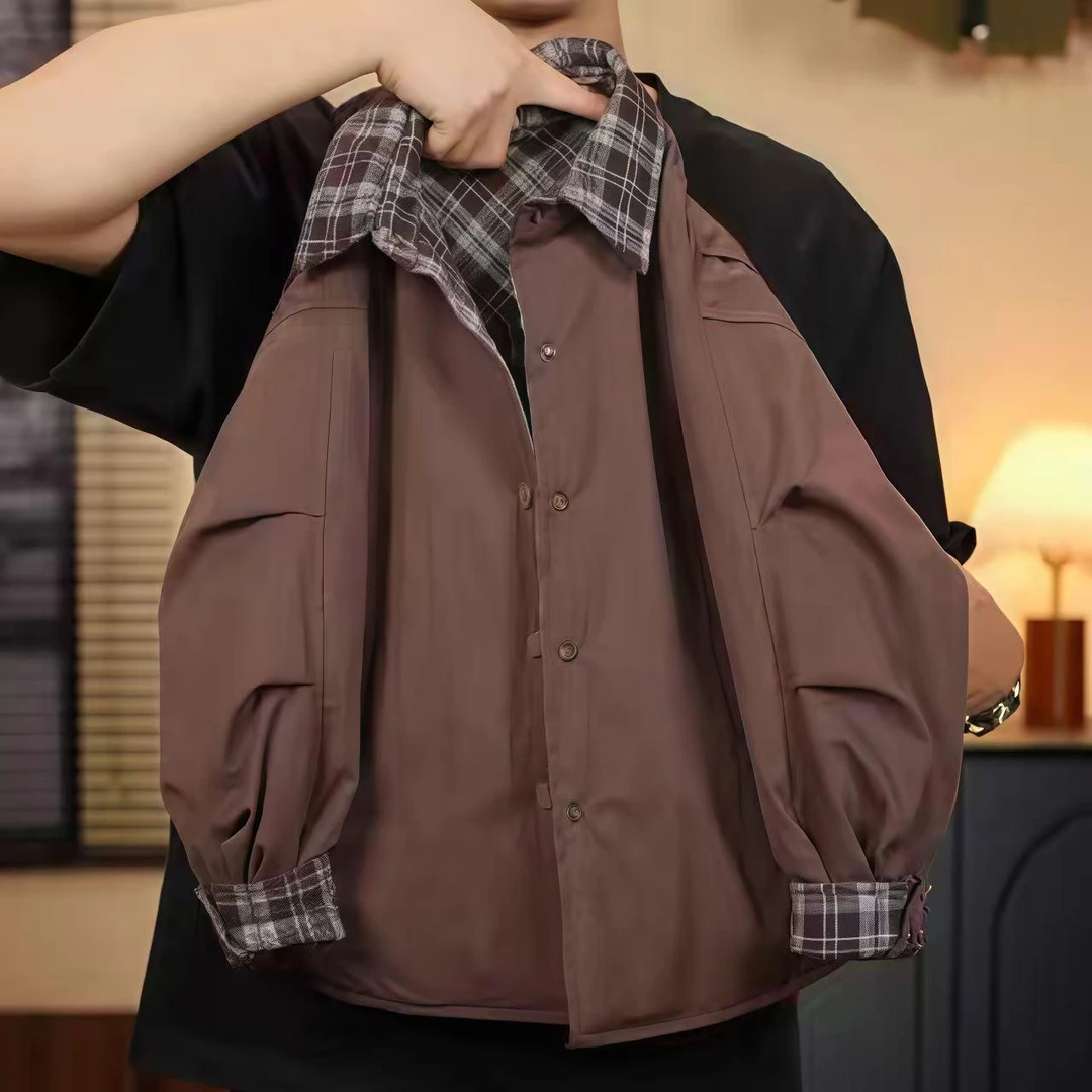 【棒嘟优优】双面穿假两件棉服亲子款姐弟款男女童冬季格子棉衣091