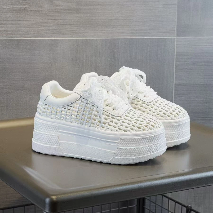夏季爆款厚底百搭运动休闲鞋松糕鞋透气时尚休闲鞋小白鞋休闲鞋
