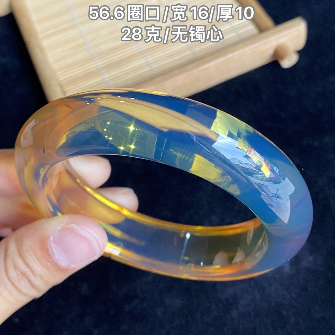 【小伊琥珀】56.6圈口天空蓝手镯「无镯心」