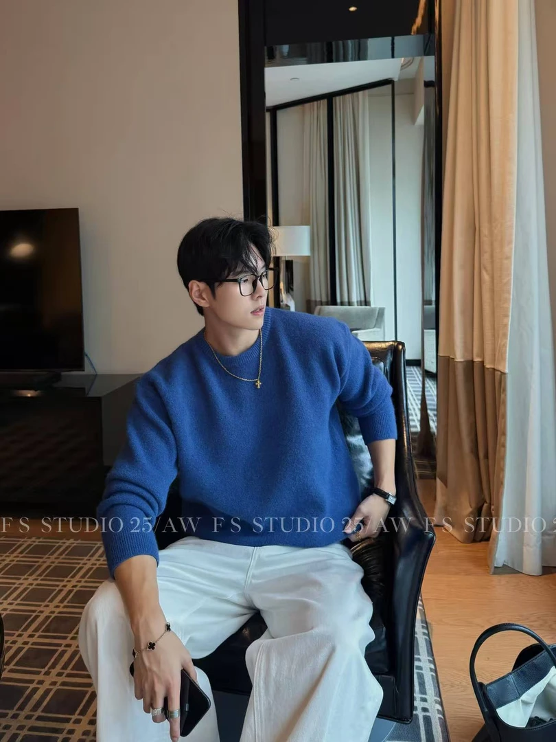 F.S 25A/W【静奢定染松弛针织衫】圆领百搭男亲肤保暖打底秋冬毛衣