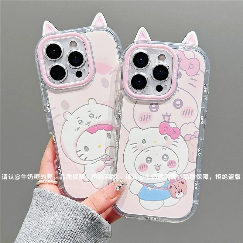 吉伊凯蒂猫新款适用苹果16羽纱手机壳华为小众vivo高级小米15OPPO