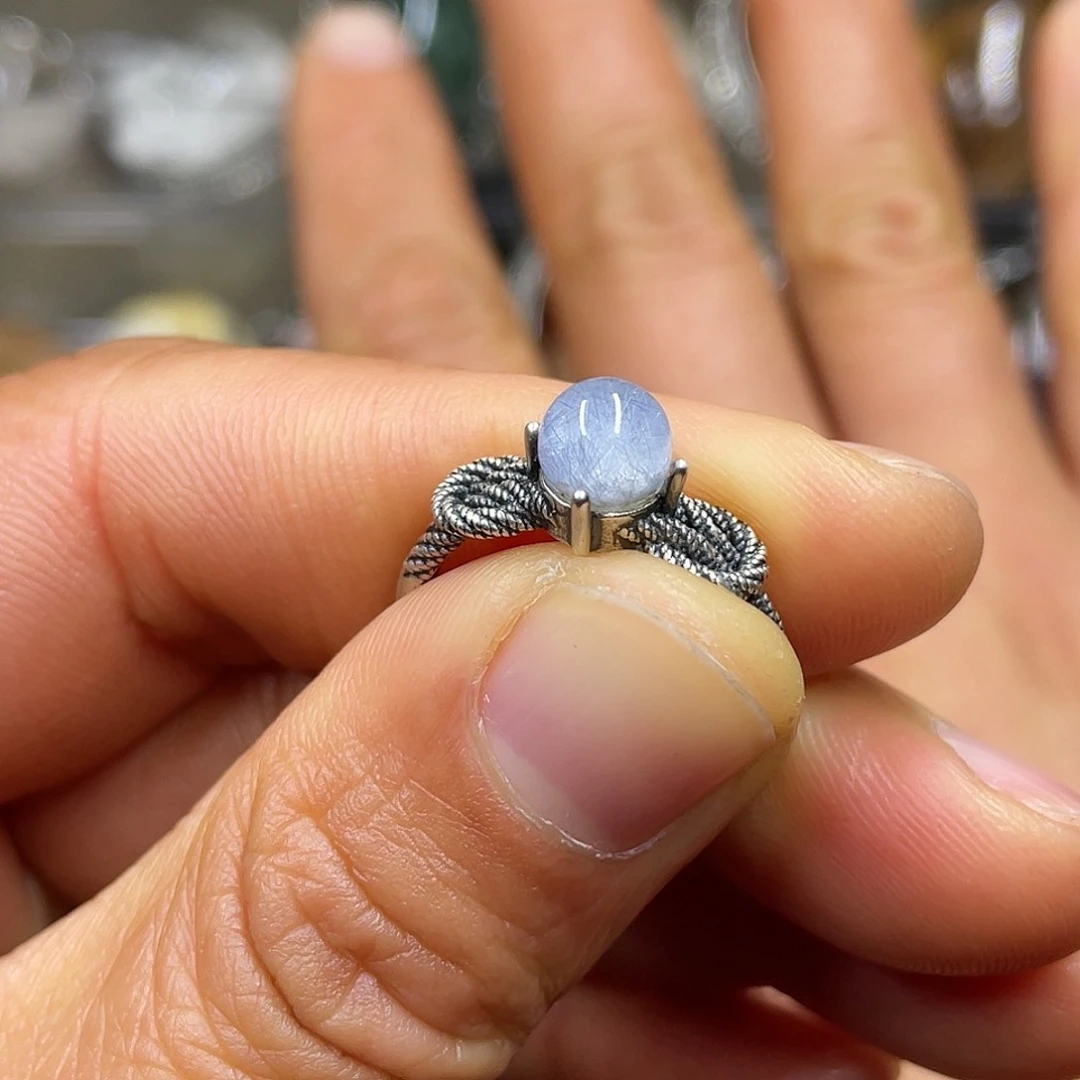 【闪购商品】水晶珠宝半成品银S925镶嵌戒指