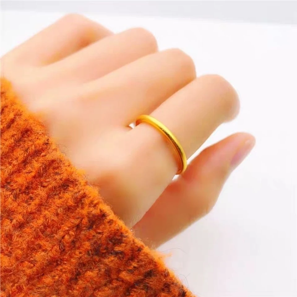 足银戒指  银镀金 古法传承戒指—时尚百搭简约 礼物