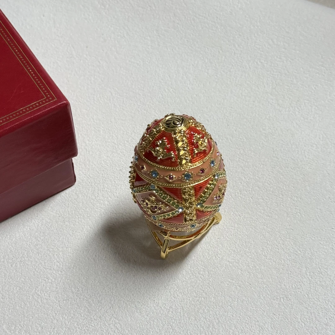 【六六中古】孤品精美复古彩蛋摆件te3948带原盒