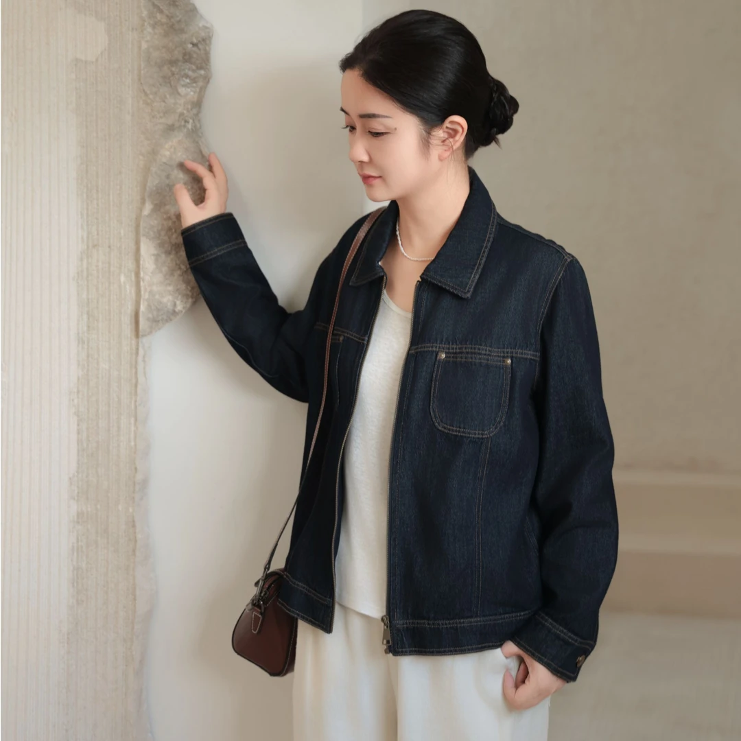 麻享【追梦牛仔】酵洗复古原色牛仔短外套夹克FSY50848