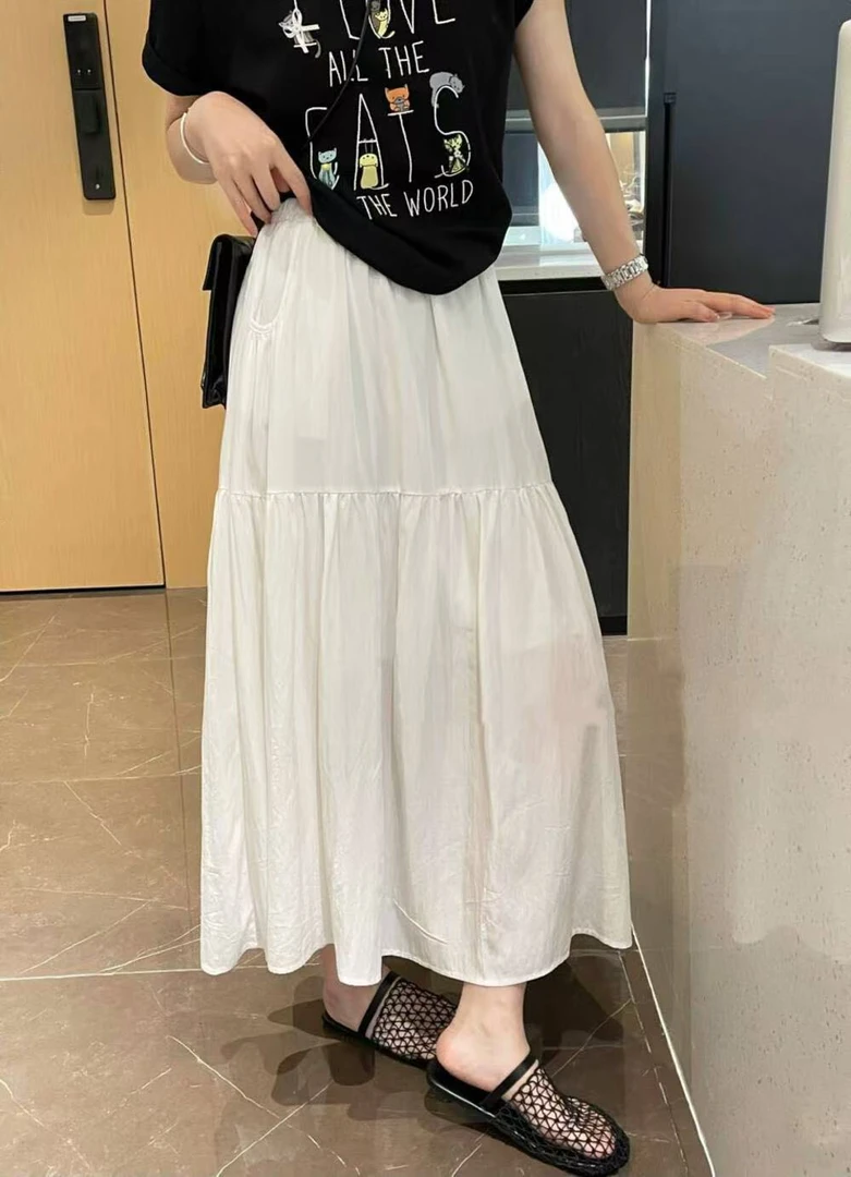 FUJIA STYLE新款韩版简约纯色百搭时尚双口袋半身裙Q192532