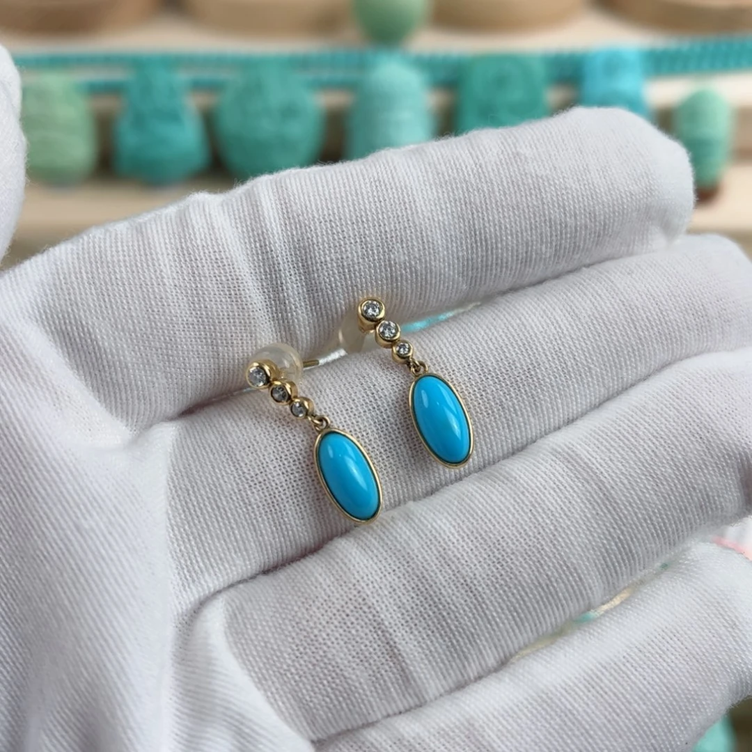 18K金镶嵌绿松石配饰