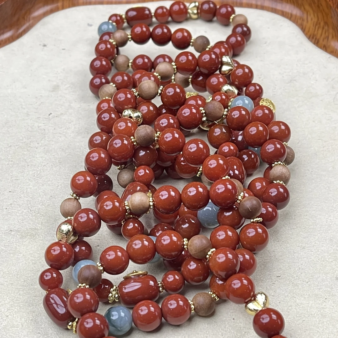 南红玛瑙卡10圆珠手串搭配款【多样性发货发其一】