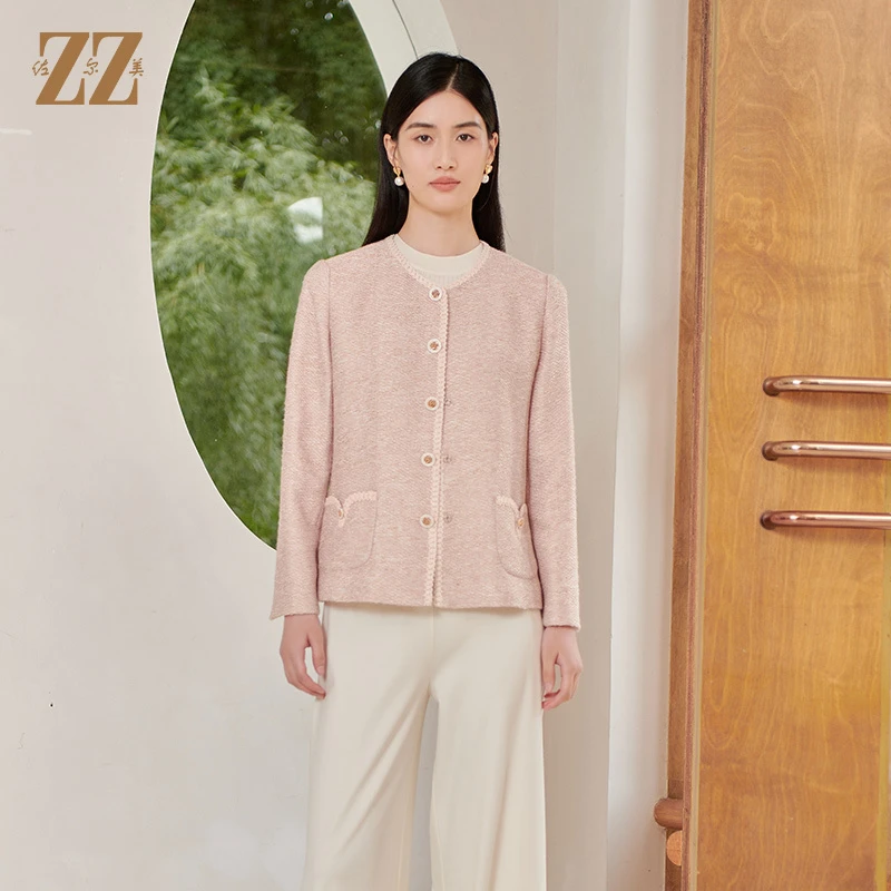 佐尔美秋季新款 优雅小香风上衣外套女E33SO16-0330