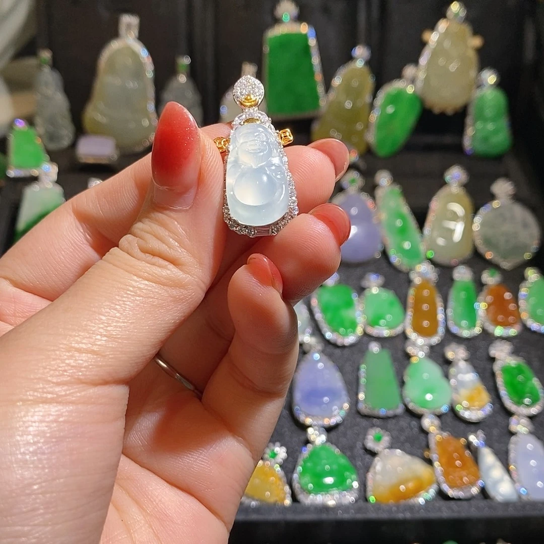 颈饰银S925镶嵌翡翠天然翡翠