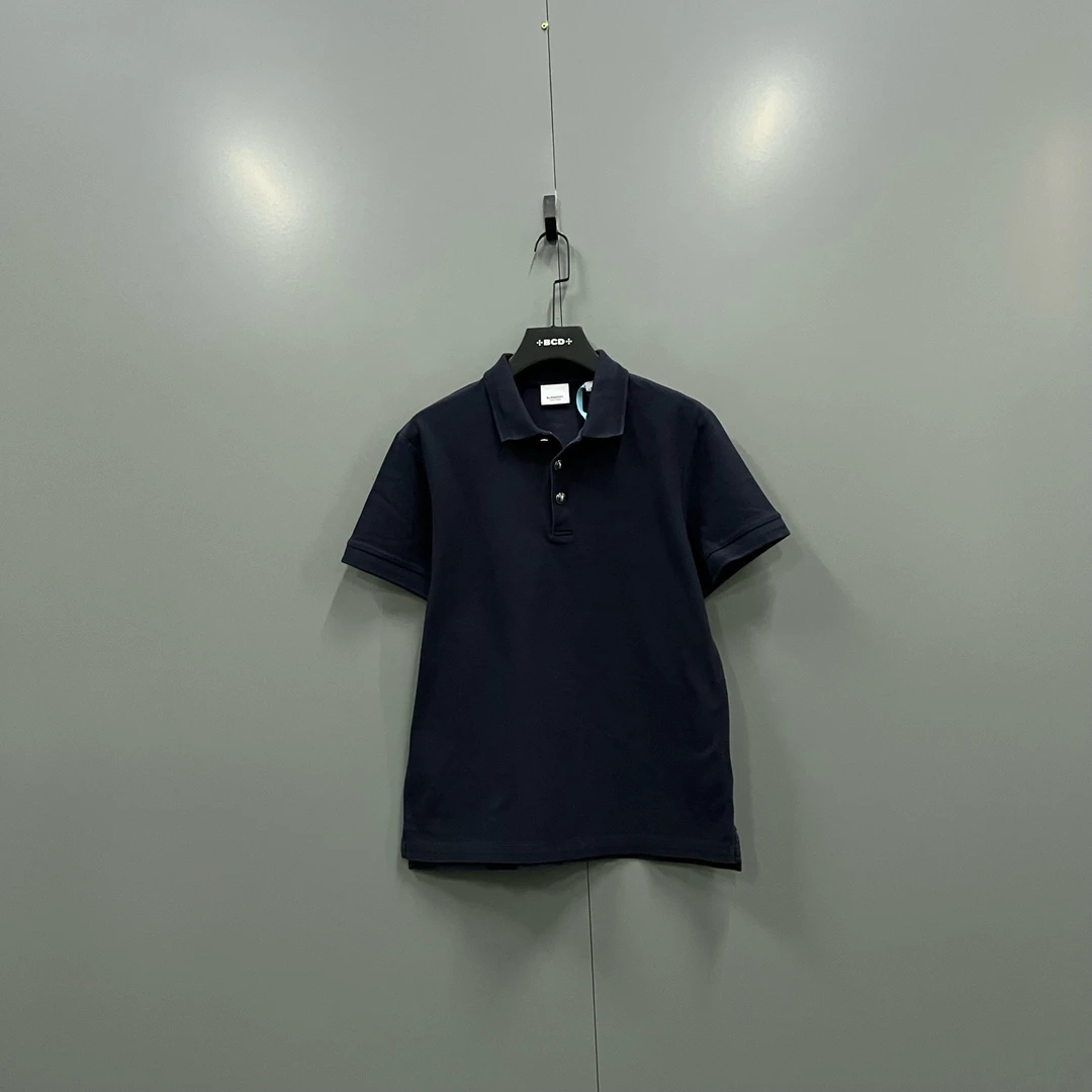 95新 BURBERRY/博柏利 （ll）藏青色翻领polo衫 M码/98新205985