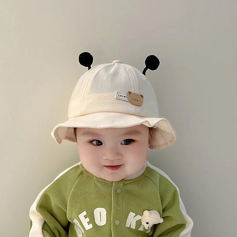出游盆帽超萌韩版婴儿帽子春秋新款宝宝渔夫帽可爱超萌婴幼儿遮阳