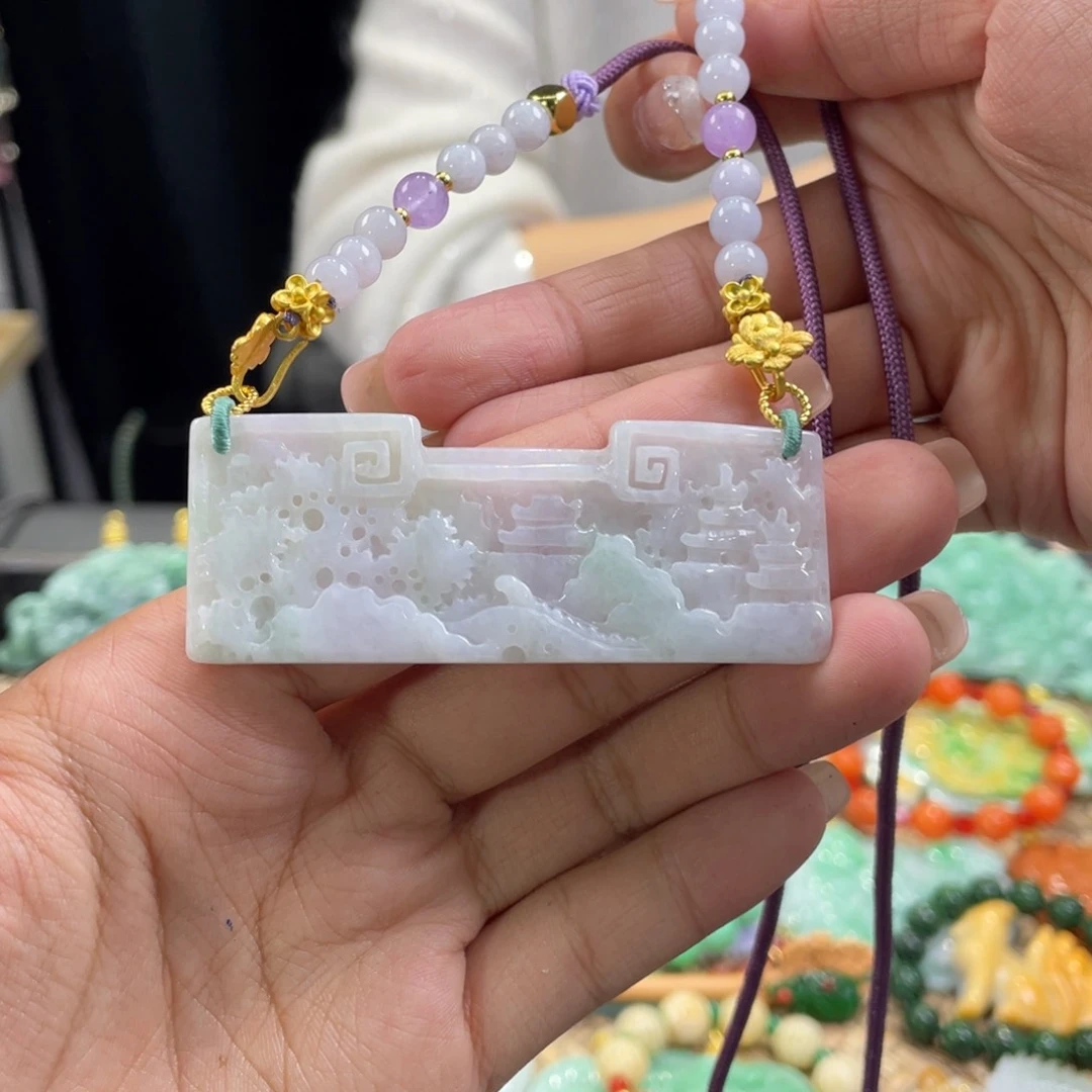 翡翠颈饰未镶嵌代编织