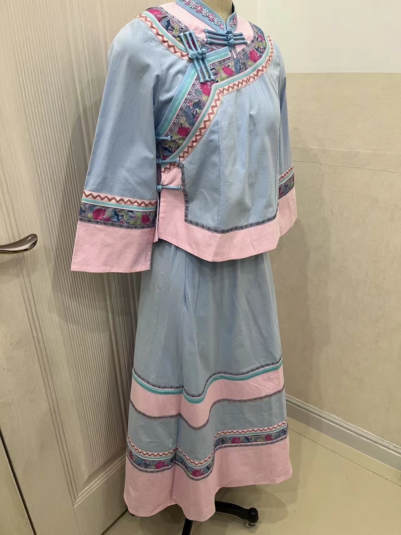 民族服装外套裙子气质百褶裙民族风连衣裙国风传统长袖复古