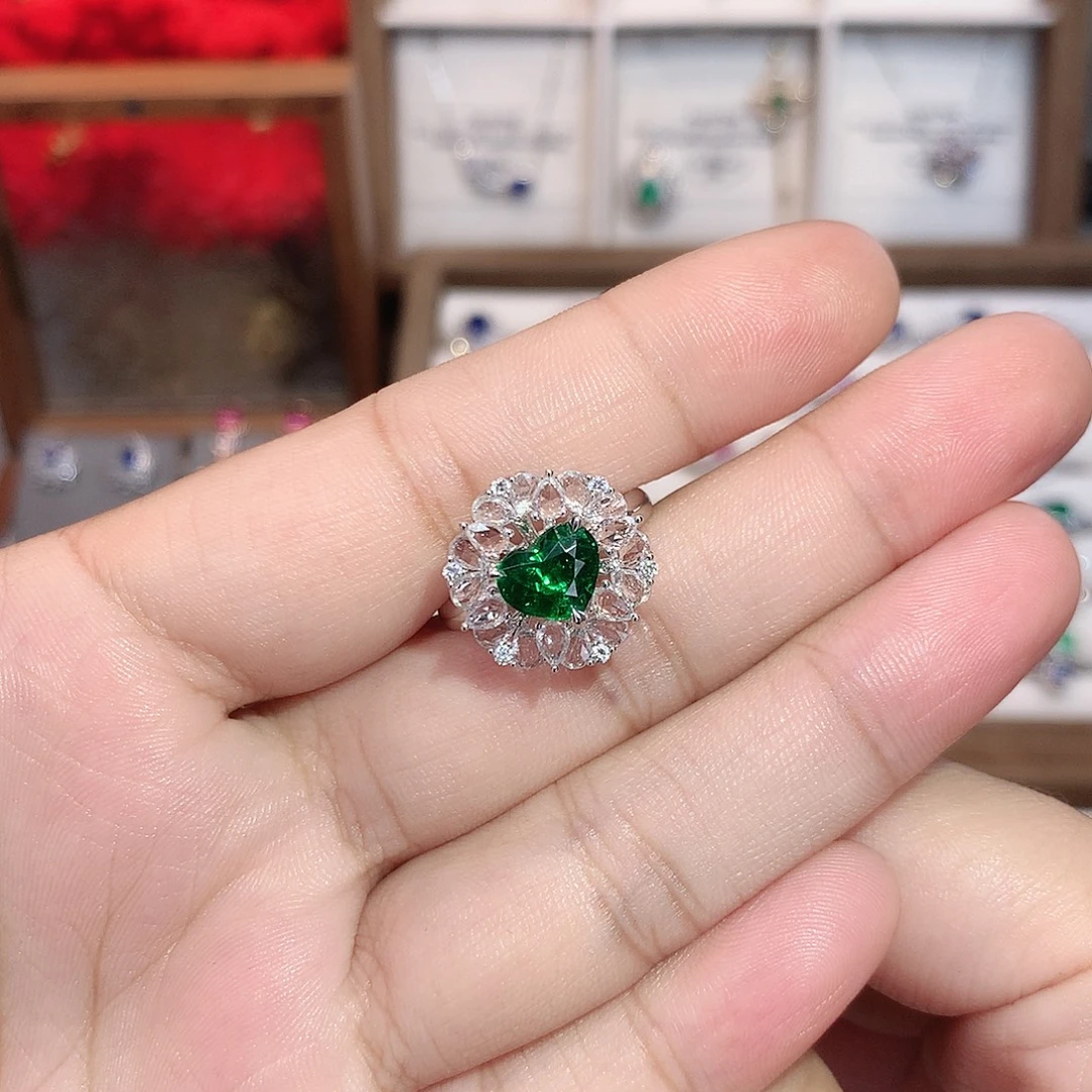 石榴石（沙弗莱）18K金镶嵌戒指1.62ct/七天无理由
