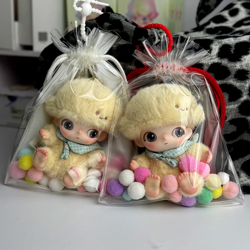 dimoo新生日记系防尘挂袋可爱高透明娃包透明束口袋玩偶展示痛包