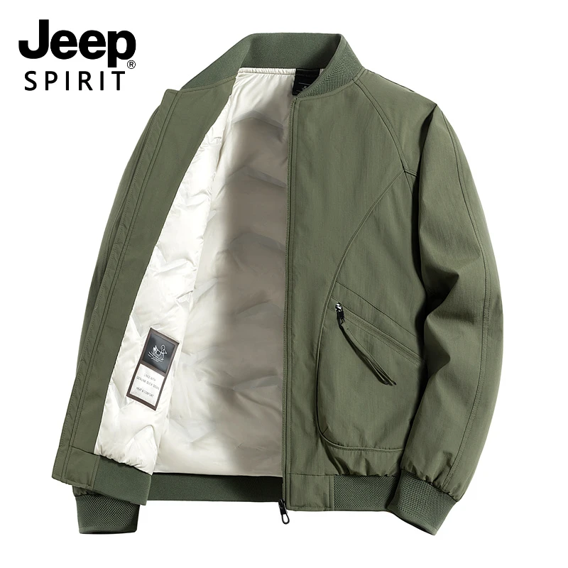 JEEPSPIRIT吉普【新国标90白鸭绒】新款工装羽绒服男款保暖时尚外套