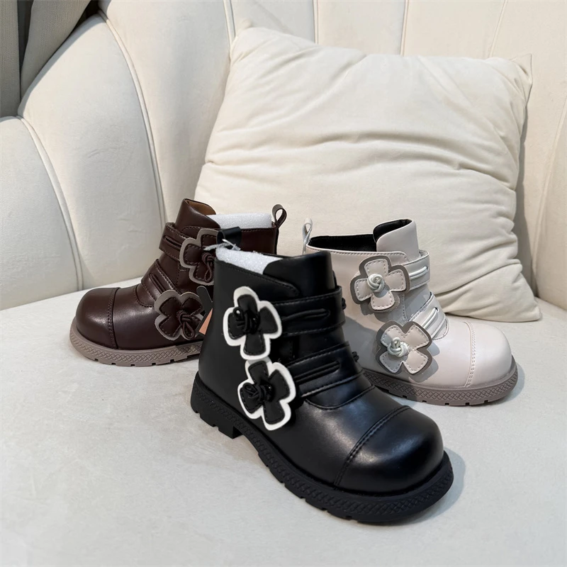 1221【莫】儿童时尚休闲加绒短靴-245G17