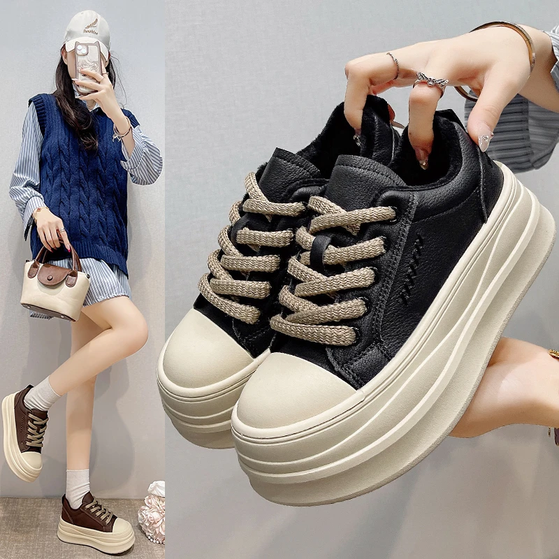 冬季加绒休闲百搭时尚厚底增高刺绣板鞋2025韩版低帮松糕底女鞋