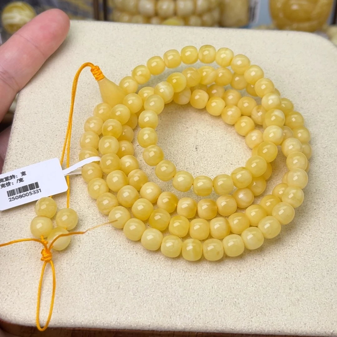 蜜蜡颈饰未镶嵌7.5精工高桩老型浓蜡108