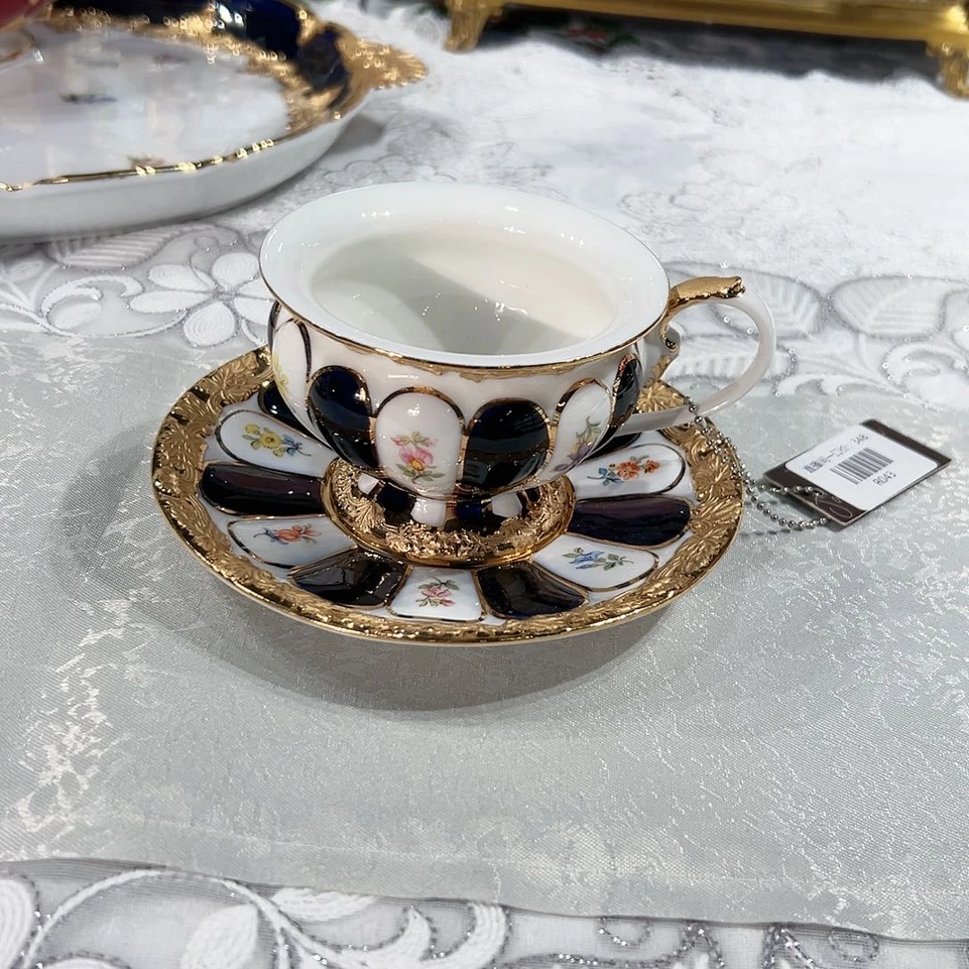 陶瓷R043骨瓷鎏金款南瓜杯碟