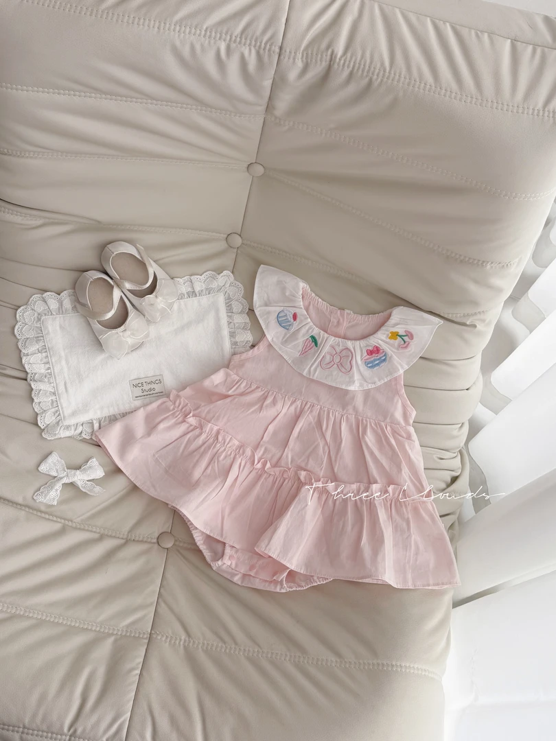 三小朵2579【甜甜圈】夏季婴幼儿女宝宝甜美哈衣裙法式高级可爱