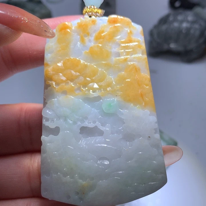翡翠未镶嵌颈饰保真天然A货翡翠