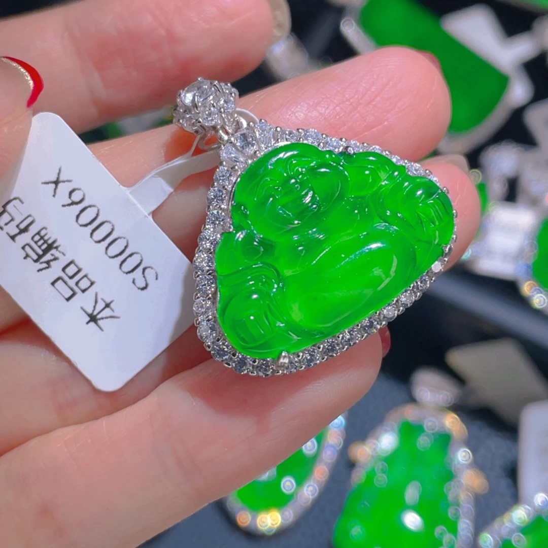翡翠吊坠(不含链)银S925镶嵌
