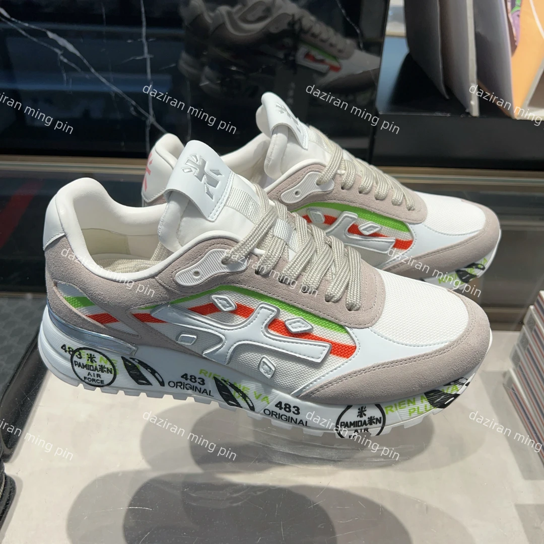 欧货高档斯丹sidan品牌男鞋2025新款百搭潮牌米字鞋休闲黑灰经典