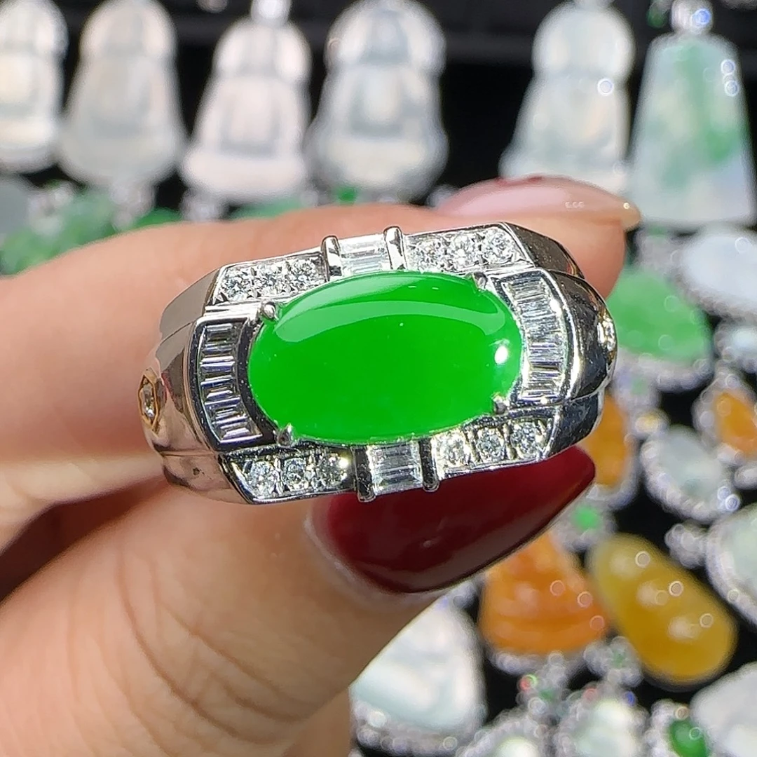 翡翠未镶嵌戒指天然翡翠