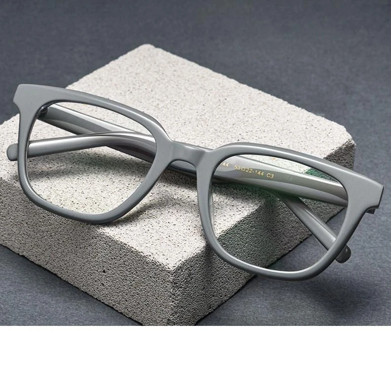复古方形男生板材眼镜框男款近视灰色大脸男士时尚厚边粗框防蓝光