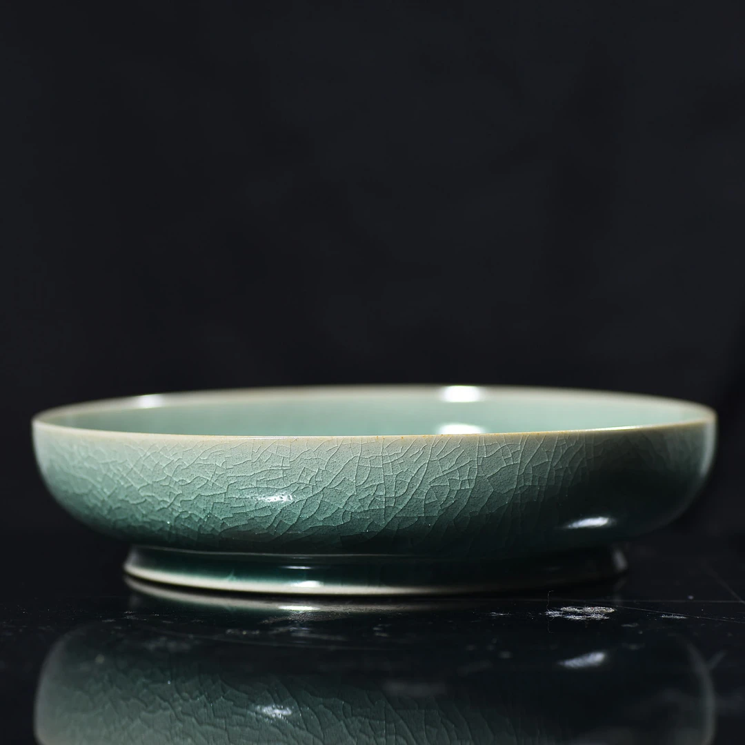 清凉寺汝瓷仿古釉天青色手工盘