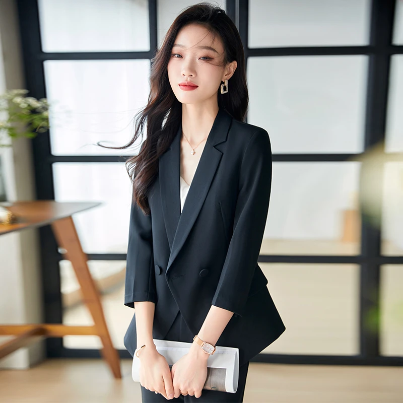 职业西装女士2025新款小个子休闲气质女神范职场西服夏季薄款外套