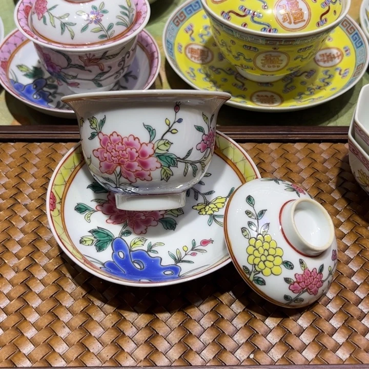 纯手绘精品盖碗杯