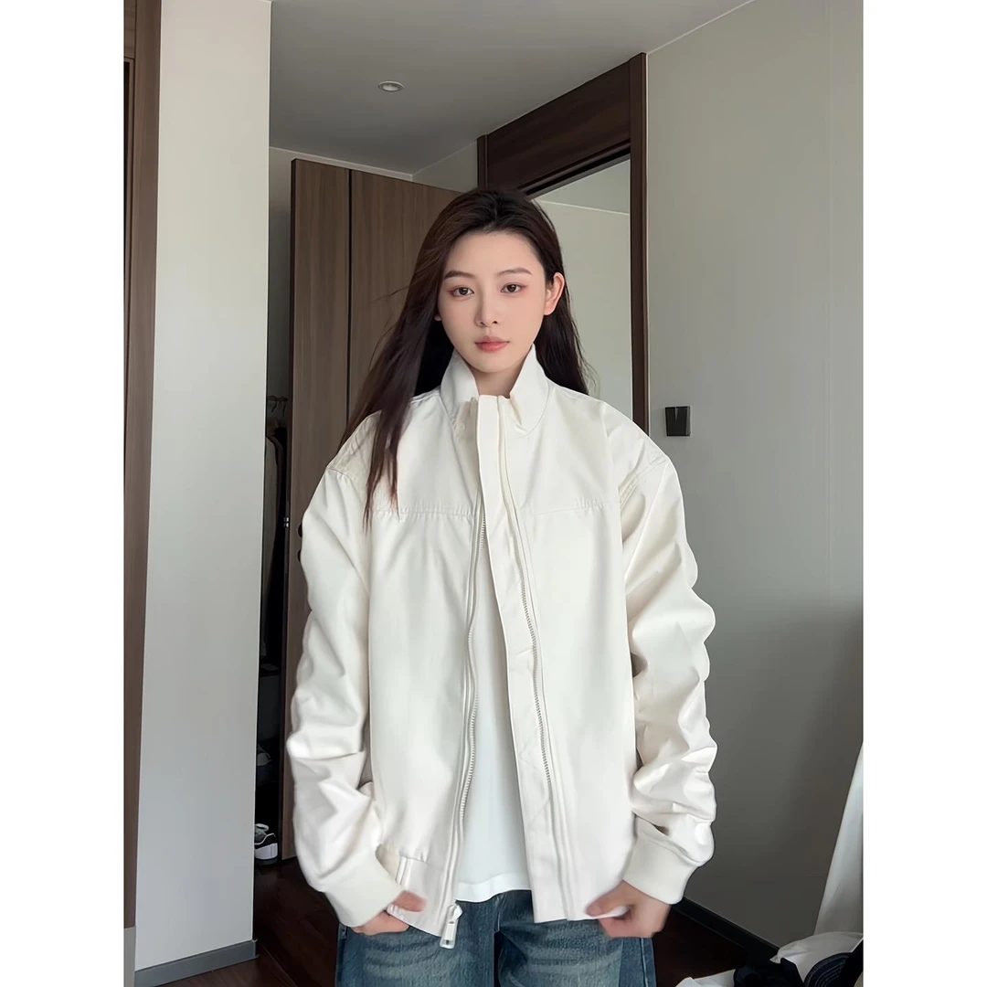 美式痞帅飞行教练夹克男秋季cleanfit运动外套情侣正肩立领棒球服