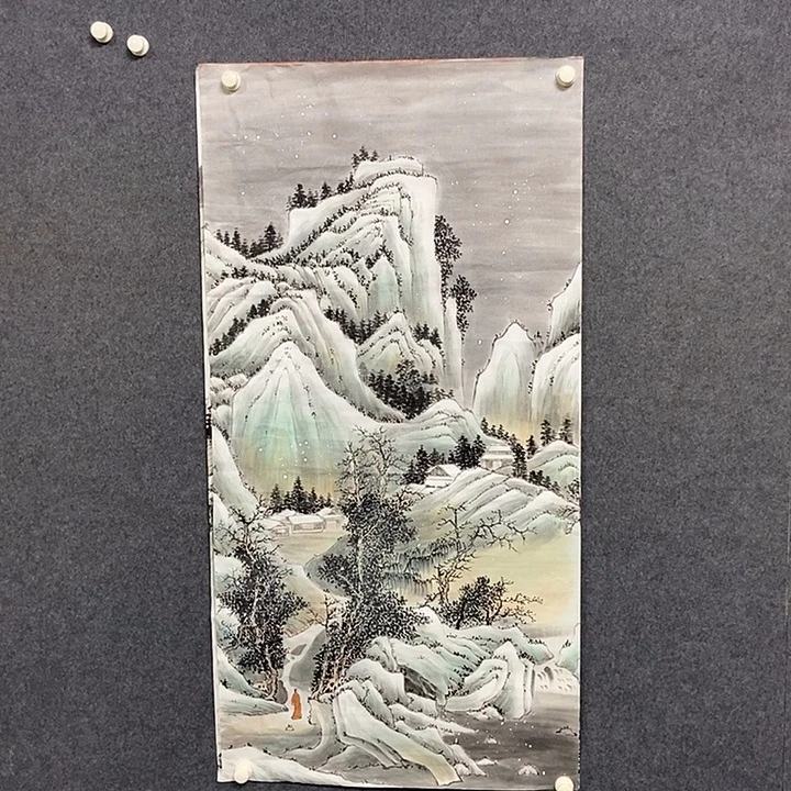 国画四尺雪景一副