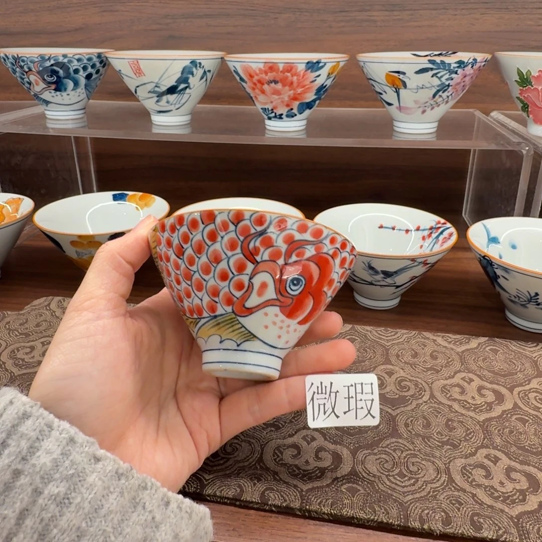 釉下手绘茶具微瑕