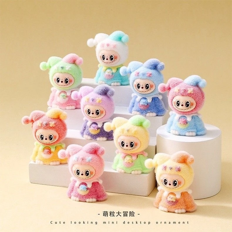 [九宫格]植绒款bubu睡衣小兔公仔摆件车载饰品萌粒diy树脂