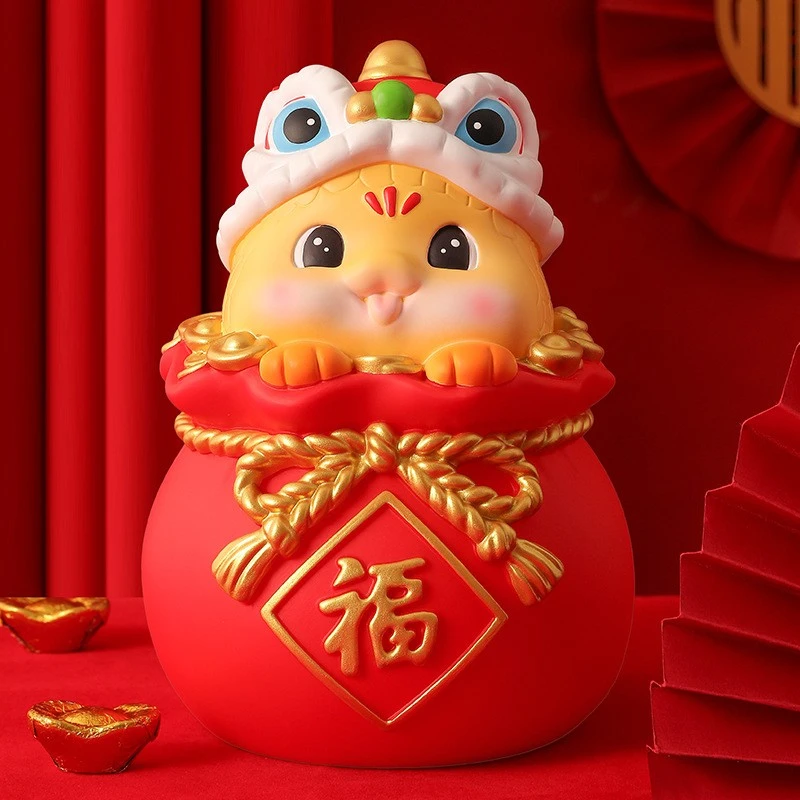 十二生肖蛇年吉祥物储钱罐大号防摔可存可取蛇存钱罐儿童生日礼物