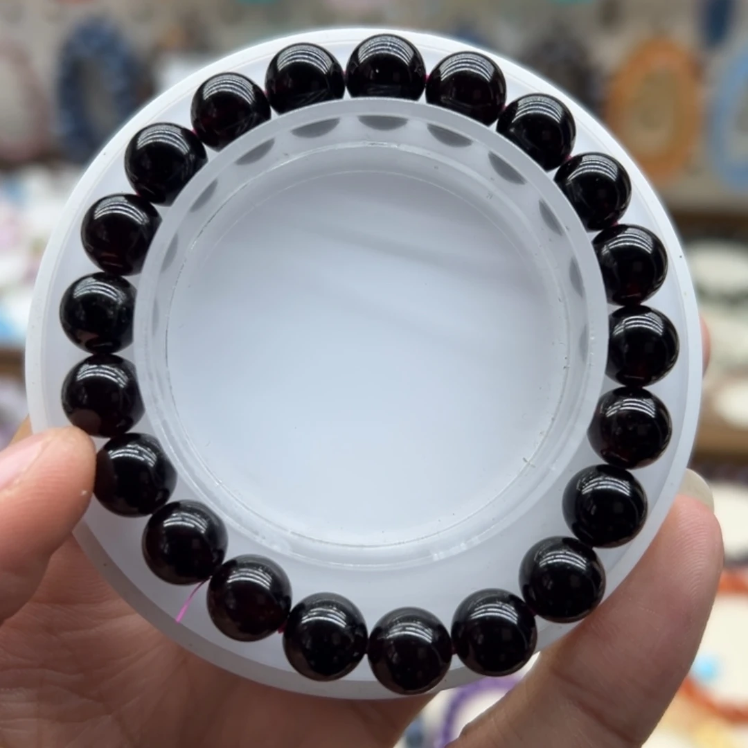 未镶嵌水晶手链9.2酒红石榴石