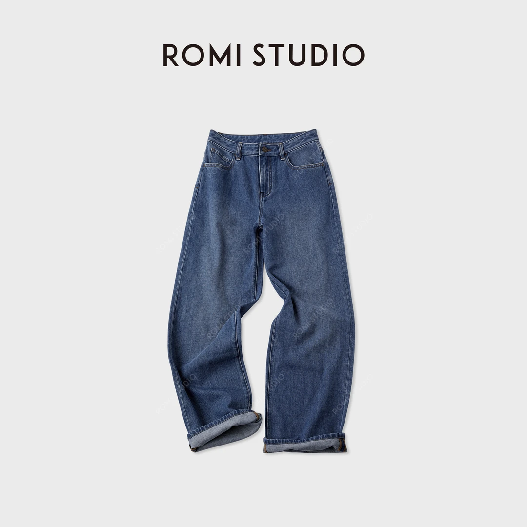ROMI STUDIO“复古日常”英国高士线经典酵洗直筒牛仔裤RWCAXA5431