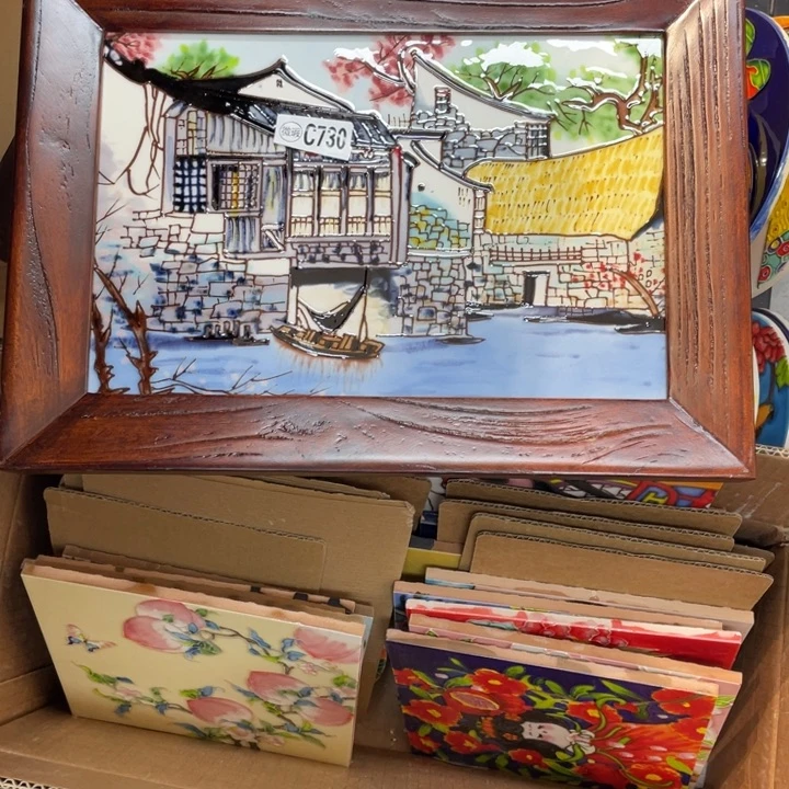 陶瓷紫***梅非遗手工，三彩陶瓷