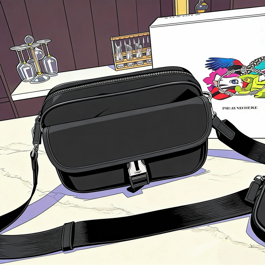 （4号）带三角标男士小款相机包22CM休闲斜挎包