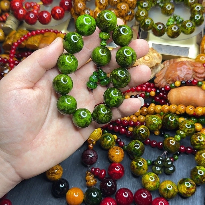 松木琥珀木文玩手串