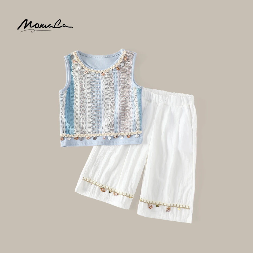 MOMOCO新款洋气清凉宽松女宝波西米亚风时尚吊带套装77620580046