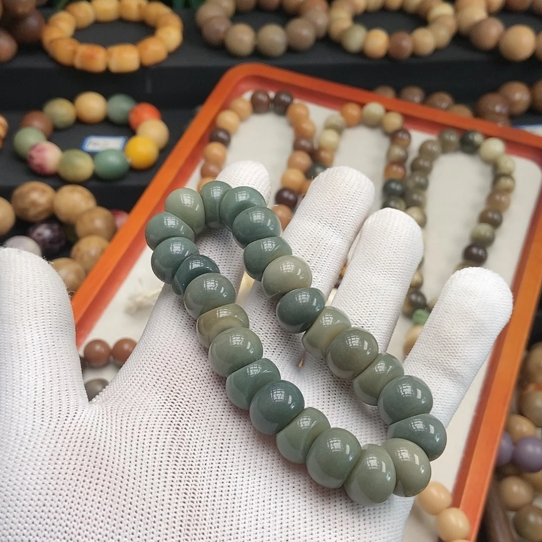 吊坠菩提根/象牙果14mm蒜瓣大肠绿色