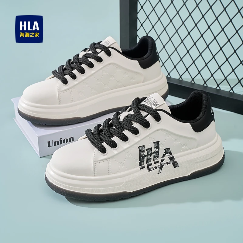 海澜之家男鞋爆款2025新款透气印花板鞋增高小白鞋男款百搭旅游鞋