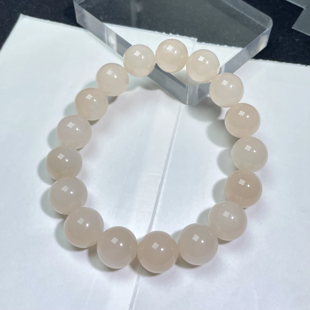 和田玉红粉藕粉手串11.8mm微棉介意慎拍   KT25030404